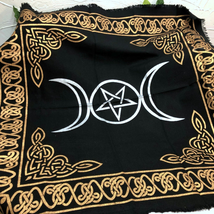 Triple Moon Altar Cloth 18 in x 18 in