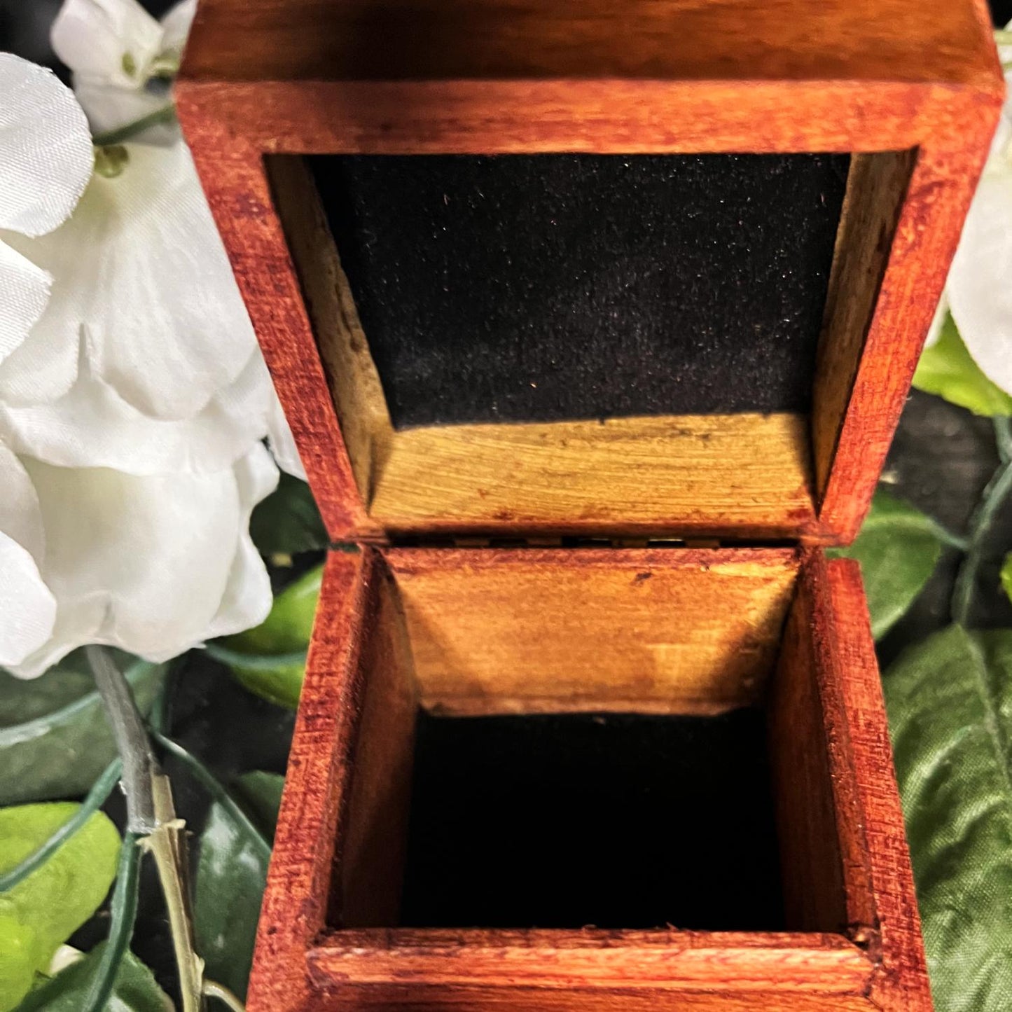 Acacia Wood Keepsake Box with Brass Pentacle