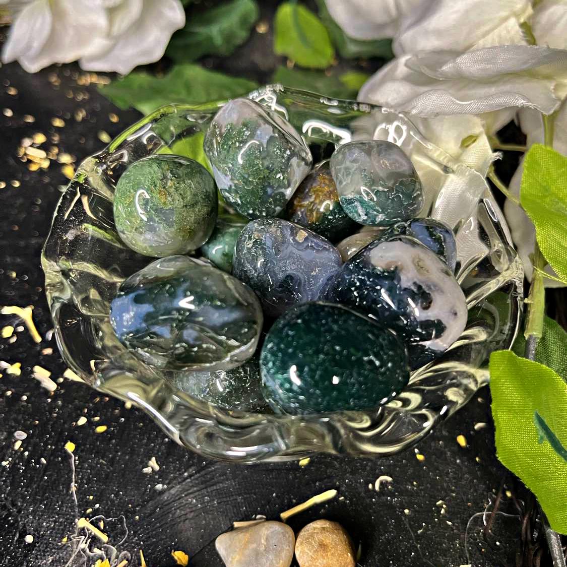 Tumbled Moss Agate