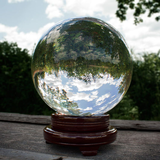 Crystal Ball 130mm - 5 inch w/ Wooden Stand